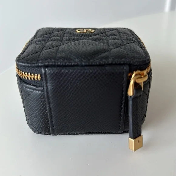 DIOR BLACK LEATHER ZIPPER BOX - Picture 3 of 9
